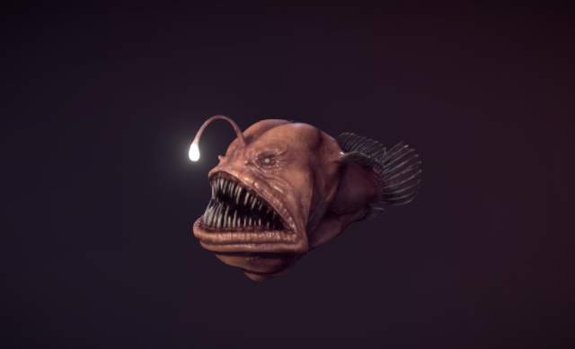 Anglerfish with bioluminescent lure