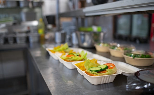 Cafeteria layout with healthy snacks at eye level