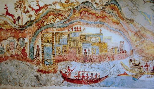 Minoan frescoes and trade activities