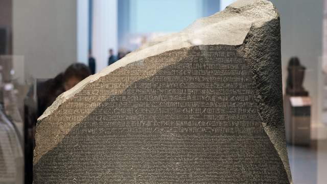 The Rosetta Stone with three scripts