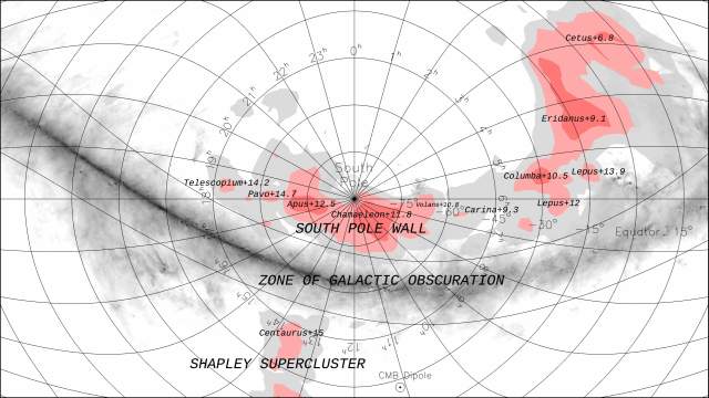 The South Pole Wall of galaxies