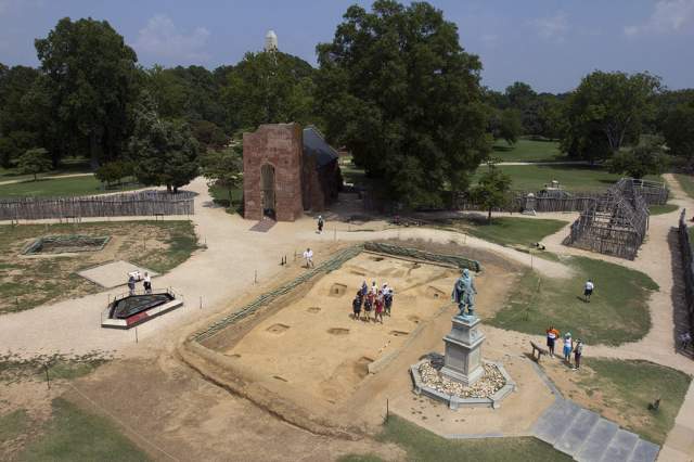 Archaeological dig site in Jamestown