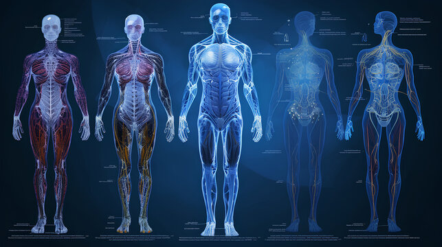 different human body systems working together