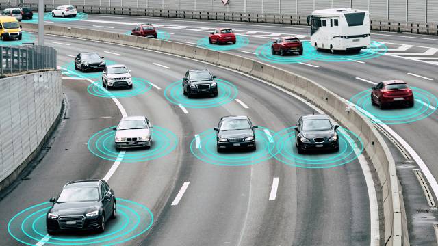Self-driving car communicating in real-time