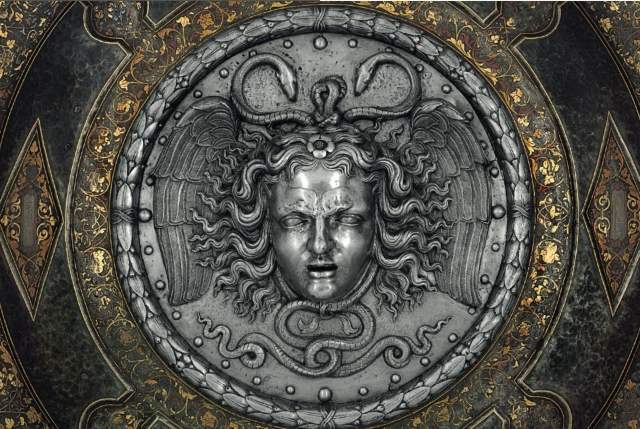 Ancient Greek shield depicting the Gorgon head (Gorgoneion)