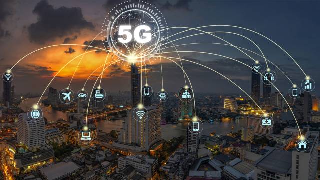 Futuristic smart city with AI integration