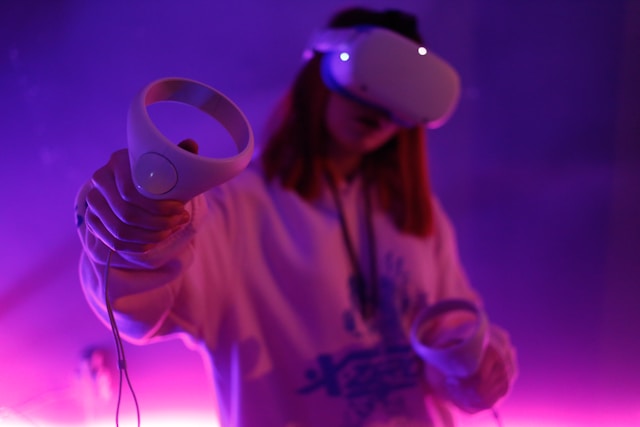 Person enjoying a virtual concert