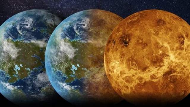 Venus showing runaway greenhouse effect and extreme atmosphere